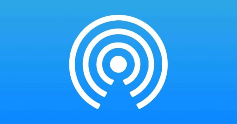 Airdrop logo with blue background